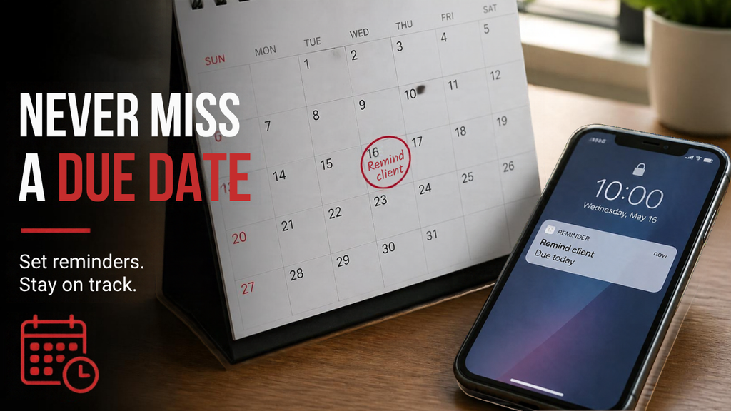 Professional communication setup illustrating gentle invoice reminder scheduling.